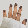 Brown Short Oval Press-On Nails