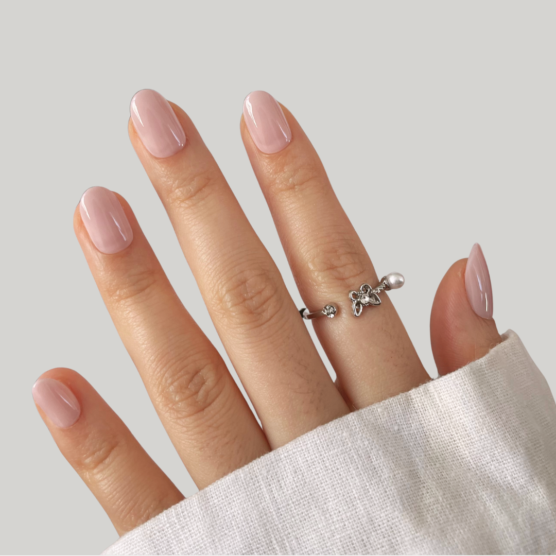 Clean Nude Oval Press-On Nails